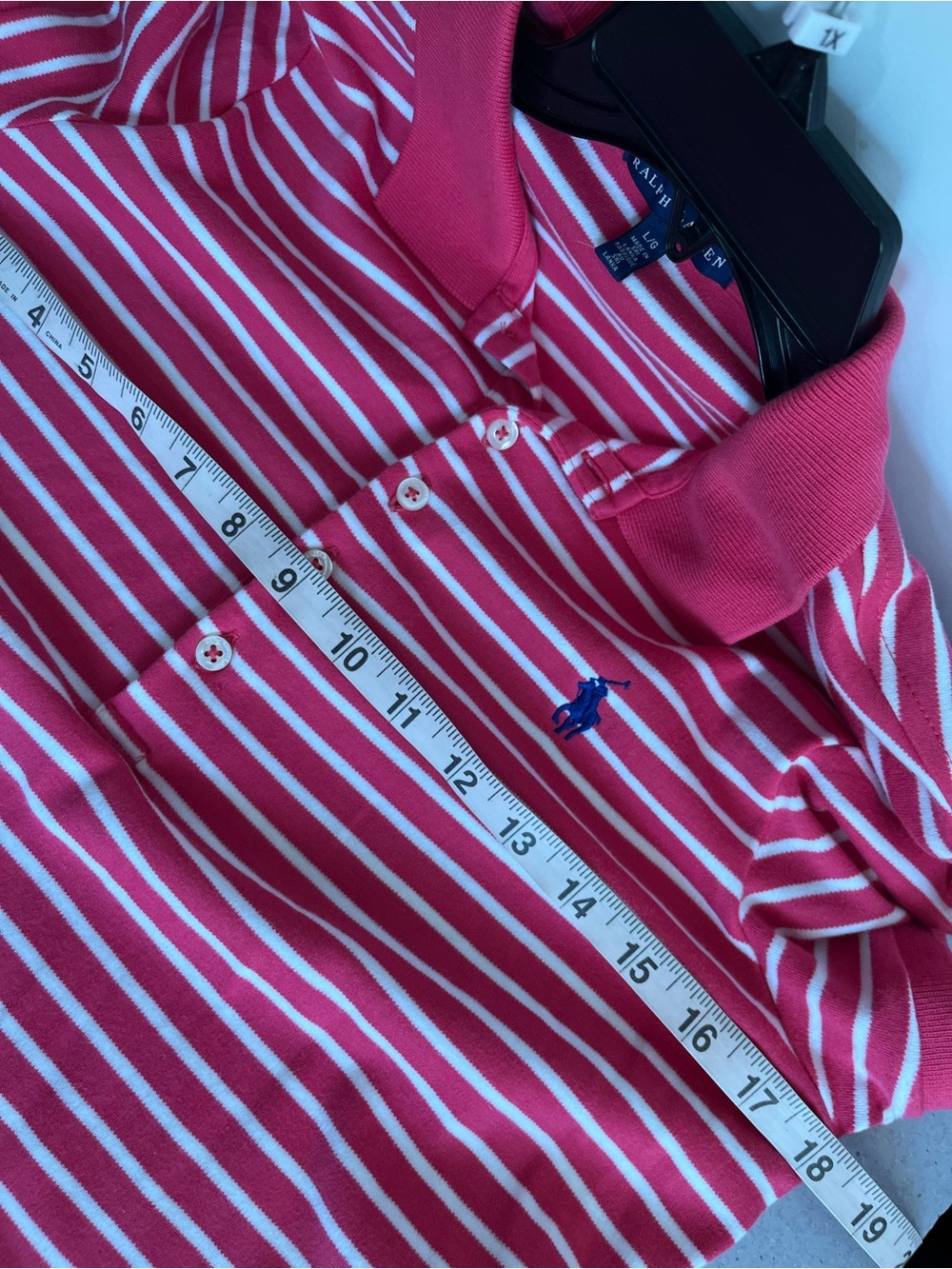 Ralph Lauren Striped Cotton Polo Dress Women’s L Pink White Preppy Blue Pony - Picture 4 of 8